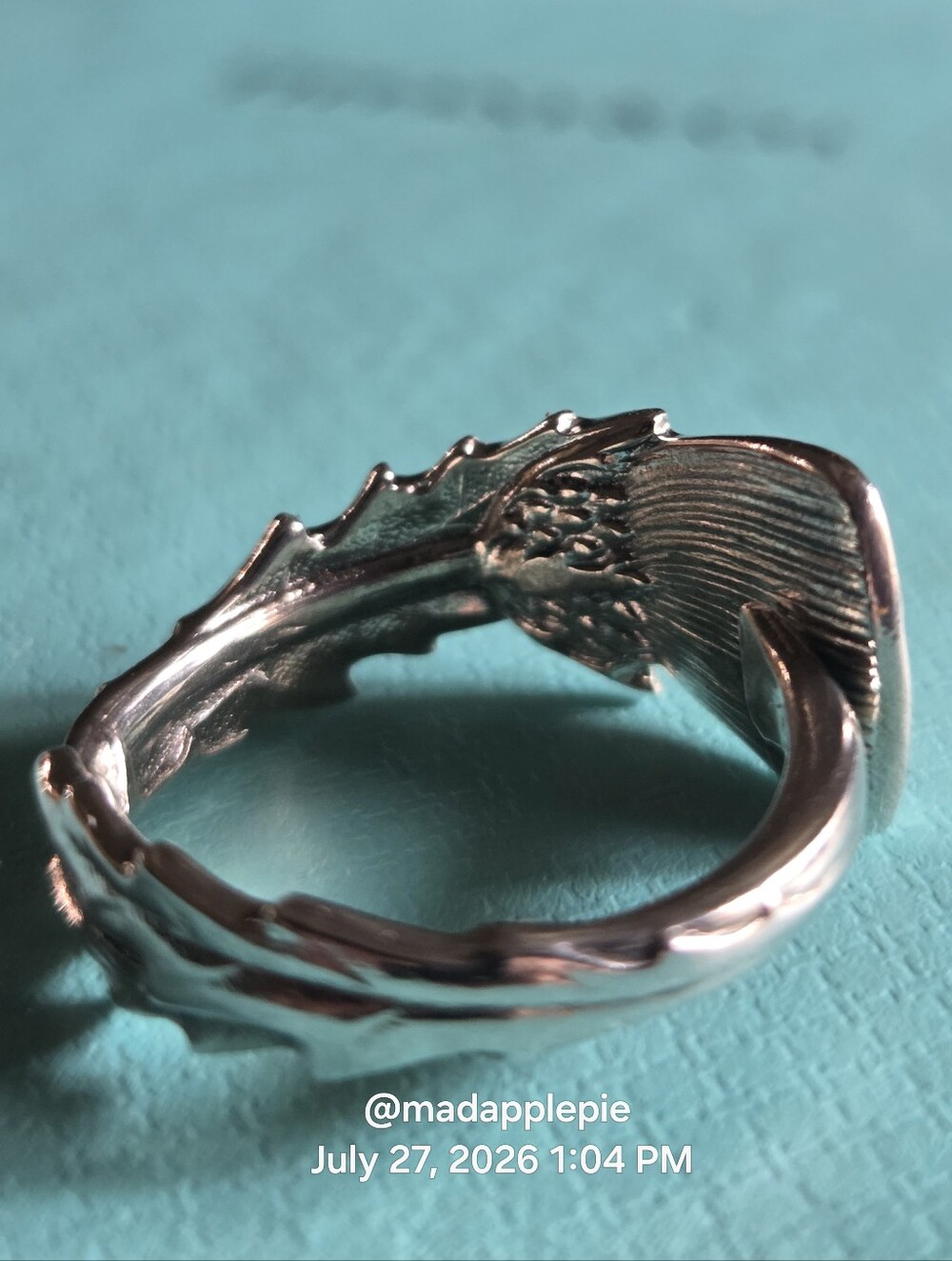 1885 Tiffany & Co. Thistle Spoon Ring In Sterling Silver Luxury Flower #62 - Picture 14 of 14